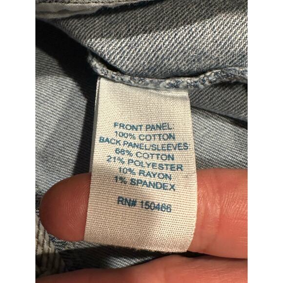 MARKET & SPRUCE Denim Button Up Jean Jacket Womens XS Blue stretch western chic - Picture 6 of 7